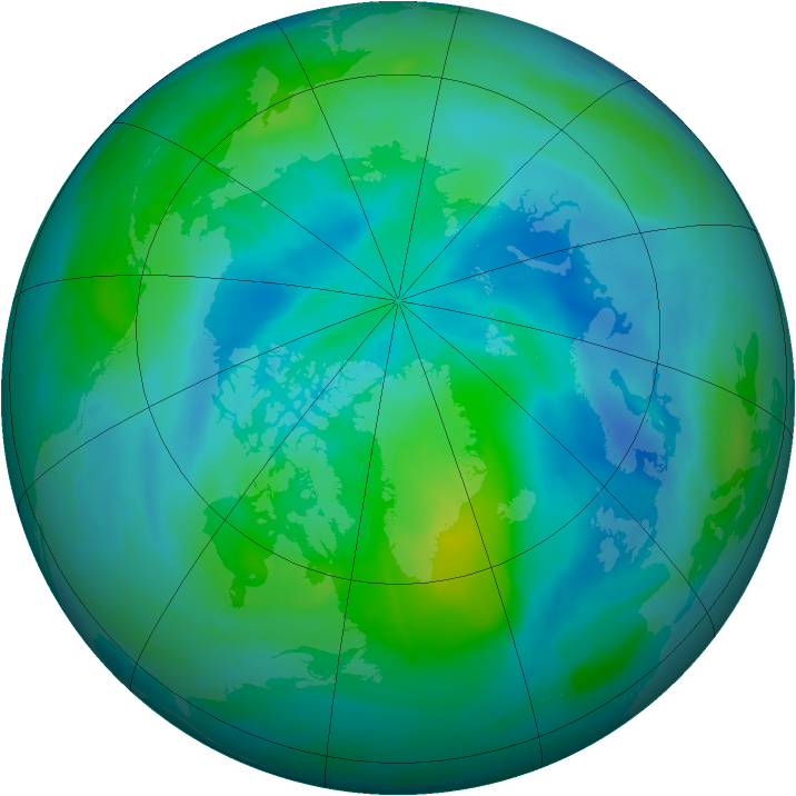 Arctic ozone map for 20 September 2008